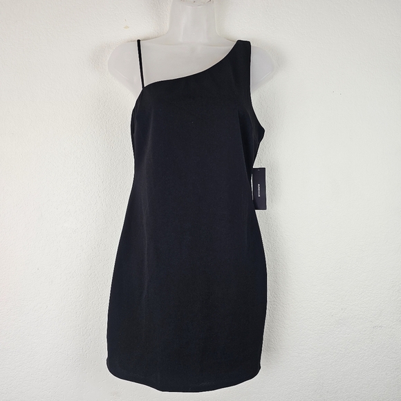 Lulus One-Shoulder Black Bodycon Cocktail Dress Evening Soiree Size S - Picture 2 of 11